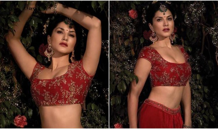 750px x 444px - Sunny Leone wears Lehenga-choli to become bride for Vows magazine ...