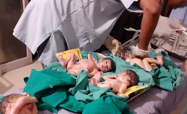 Quadruplets, Four babies, Muslim woman, UP woman delivers quadruplets, First baby, IVF technology, Twins, Triplets, Lucknow, Uttar Pradesh news, Regional news
